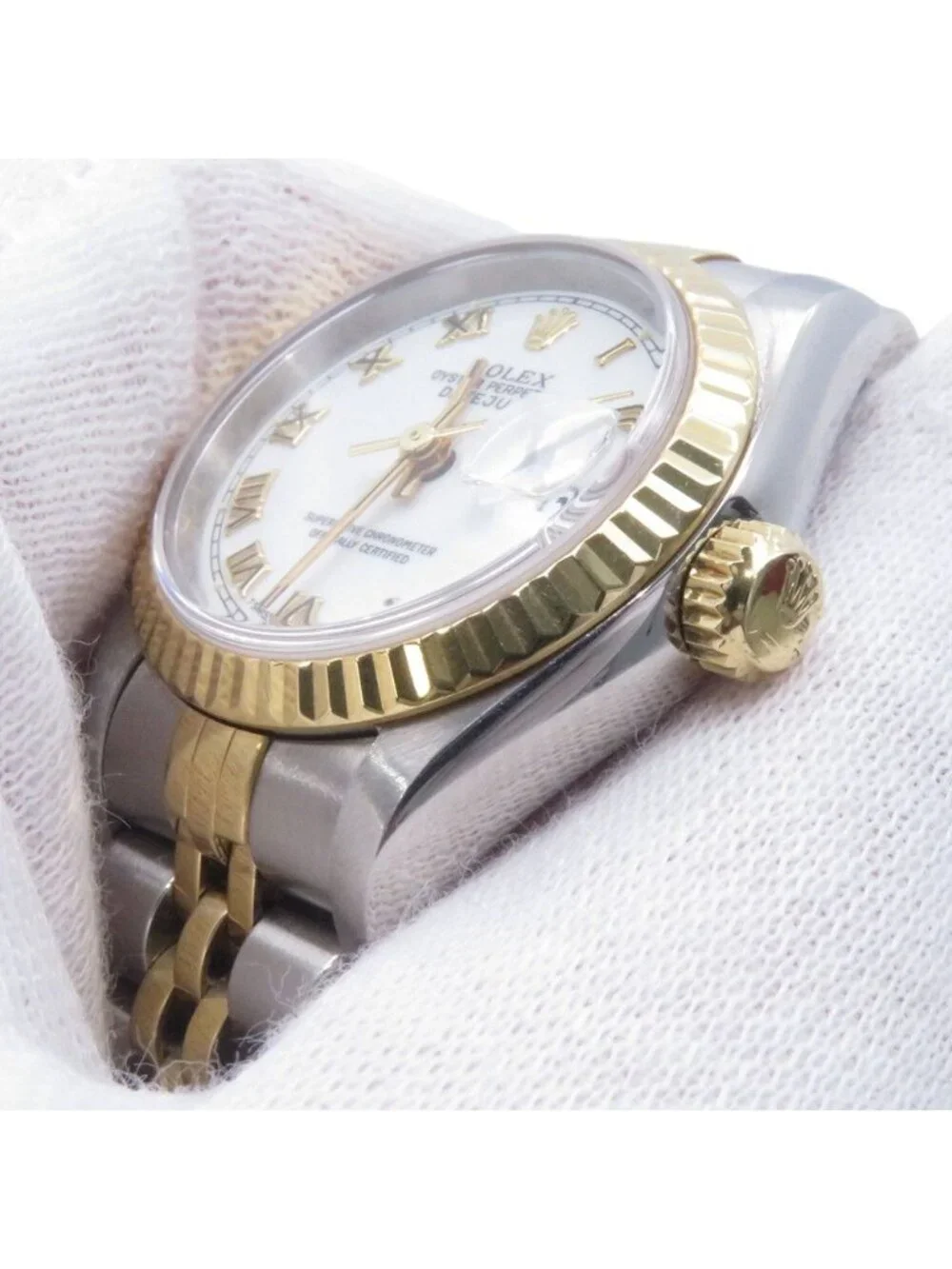Rolex Datejust SS 18K Yellow Watch White Dial